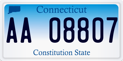 CT license plate AA08807