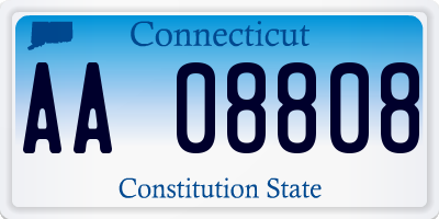 CT license plate AA08808