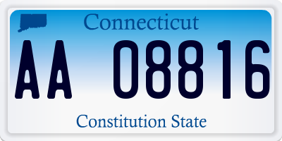 CT license plate AA08816