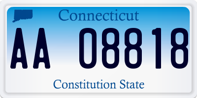 CT license plate AA08818