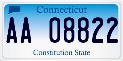 CT license plate AA08822