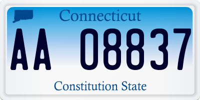 CT license plate AA08837