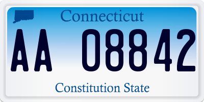 CT license plate AA08842