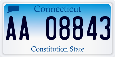 CT license plate AA08843