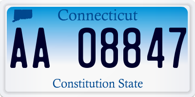 CT license plate AA08847