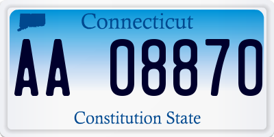 CT license plate AA08870