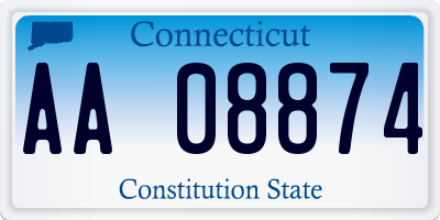 CT license plate AA08874