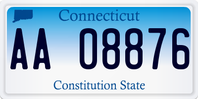 CT license plate AA08876