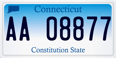 CT license plate AA08877