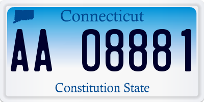 CT license plate AA08881