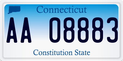 CT license plate AA08883