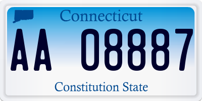 CT license plate AA08887