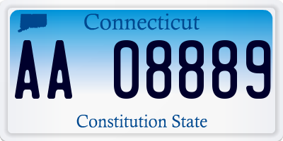 CT license plate AA08889