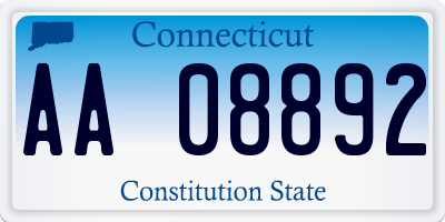 CT license plate AA08892