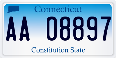 CT license plate AA08897