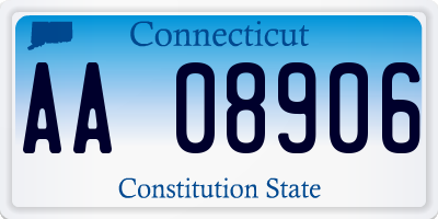 CT license plate AA08906