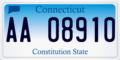 CT license plate AA08910