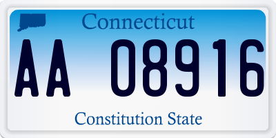 CT license plate AA08916