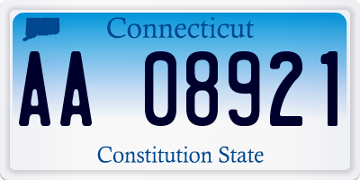 CT license plate AA08921