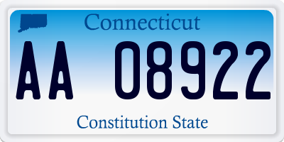 CT license plate AA08922