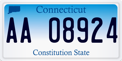 CT license plate AA08924