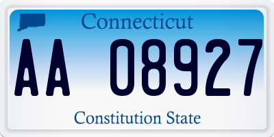 CT license plate AA08927