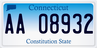 CT license plate AA08932