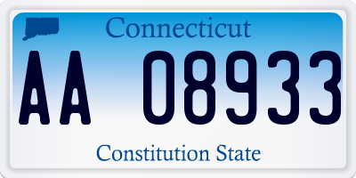 CT license plate AA08933