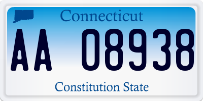 CT license plate AA08938