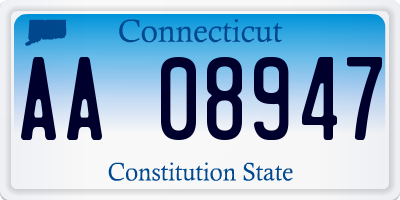 CT license plate AA08947