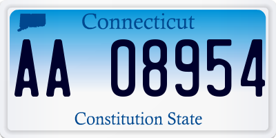 CT license plate AA08954