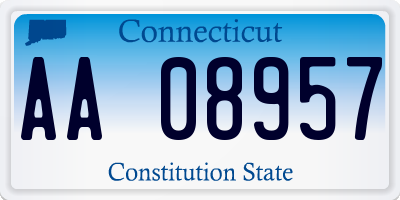 CT license plate AA08957