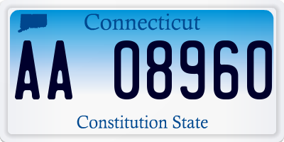 CT license plate AA08960