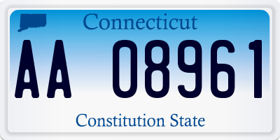 CT license plate AA08961