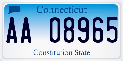 CT license plate AA08965