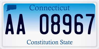 CT license plate AA08967