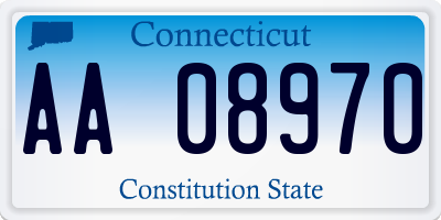 CT license plate AA08970