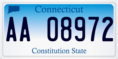 CT license plate AA08972