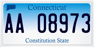 CT license plate AA08973