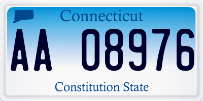 CT license plate AA08976