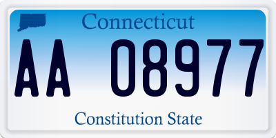 CT license plate AA08977