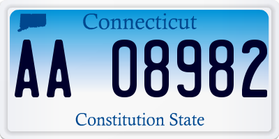 CT license plate AA08982