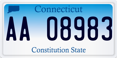 CT license plate AA08983