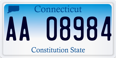 CT license plate AA08984