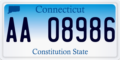 CT license plate AA08986