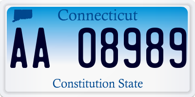 CT license plate AA08989