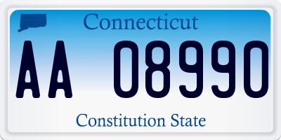 CT license plate AA08990