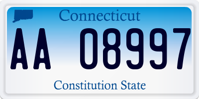 CT license plate AA08997