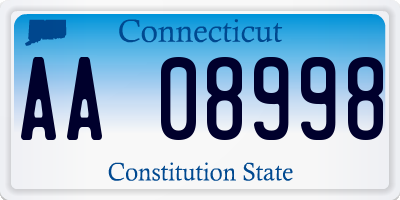 CT license plate AA08998