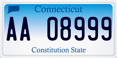 CT license plate AA08999